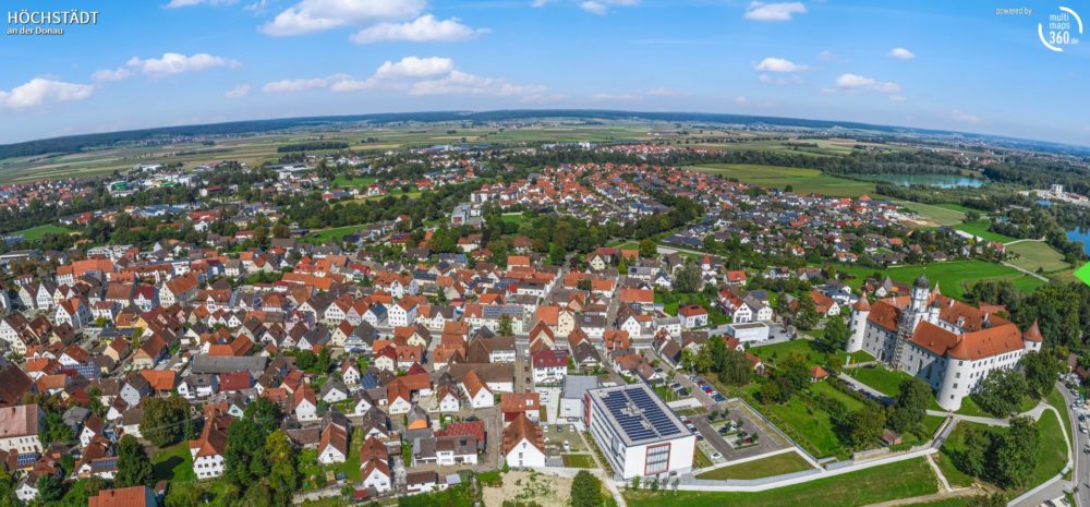 So schön ist Höchstädt von oben (Bild: Panorama-Tour 360°-Blick Schwäbisches Donautal)